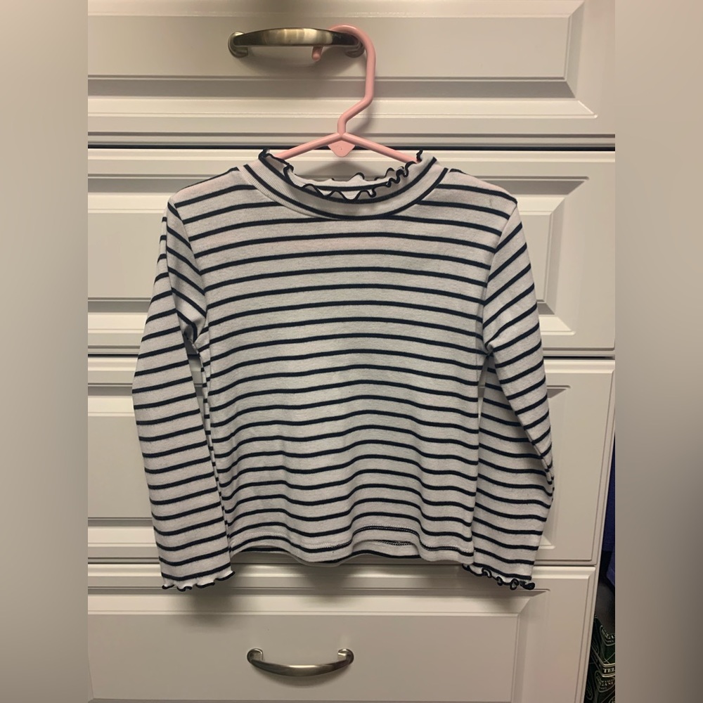 Girl’s Bonnie Jean 4/4T Ruffled Collar Striped Long Sleeve